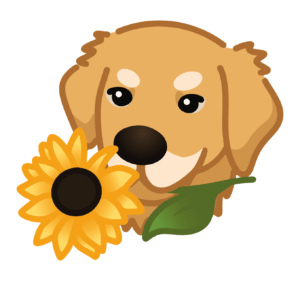Dog with flower